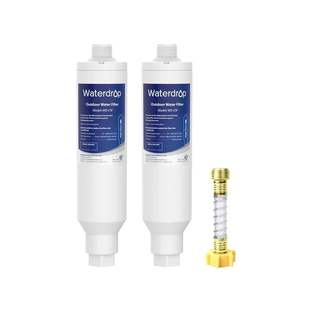 Waterdrop Hard Water Filter for Hose Car Wash, 2 Pack with Hose Protector